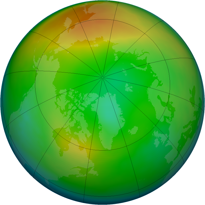Arctic ozone map for January 2005